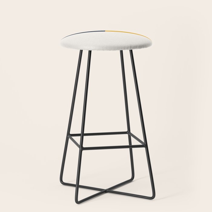 Tricolor Geometry Navy Yellow Stool Gallery Image 1