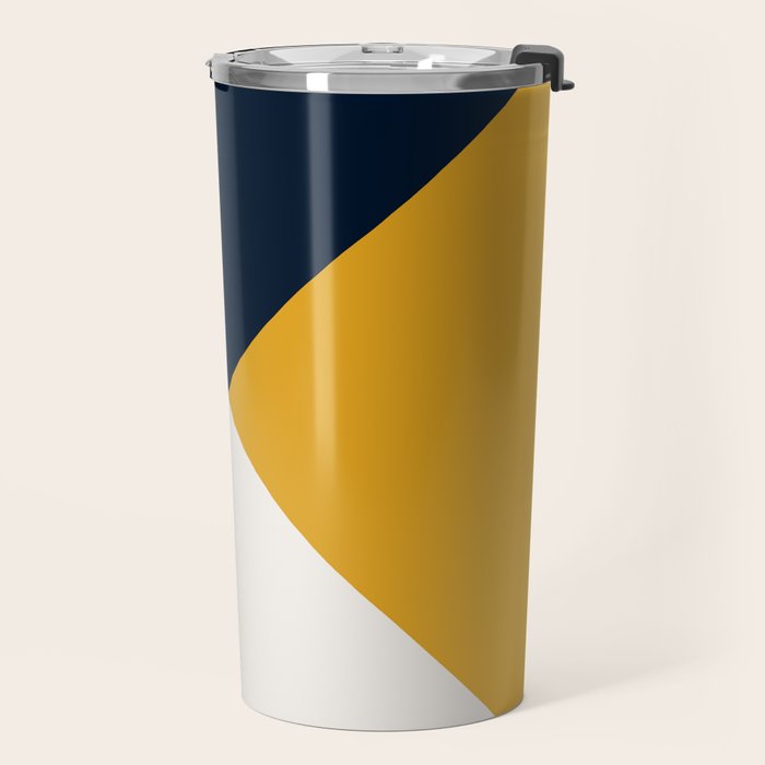 Tricolor Geometry Navy Yellow Travel Mug Gallery Image 2
