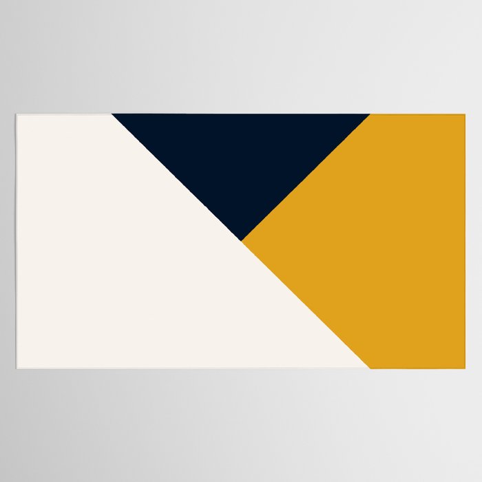 Tricolor Geometry Navy Yellow Tablecloth Gallery Image 2