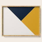 Tricolor Geometry Navy Yellow Serving Tray Gallery Image 1