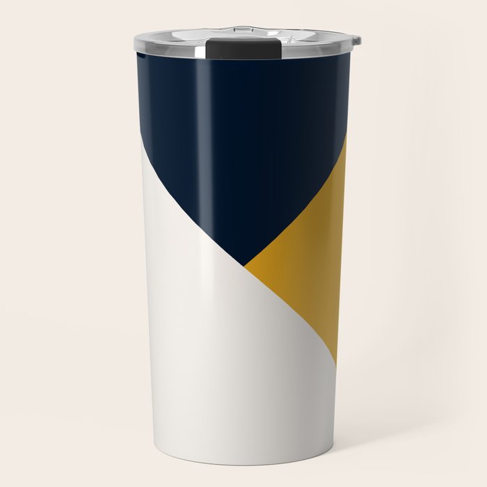 Tricolor Geometry Navy Yellow Travel Mug Gallery Image 1