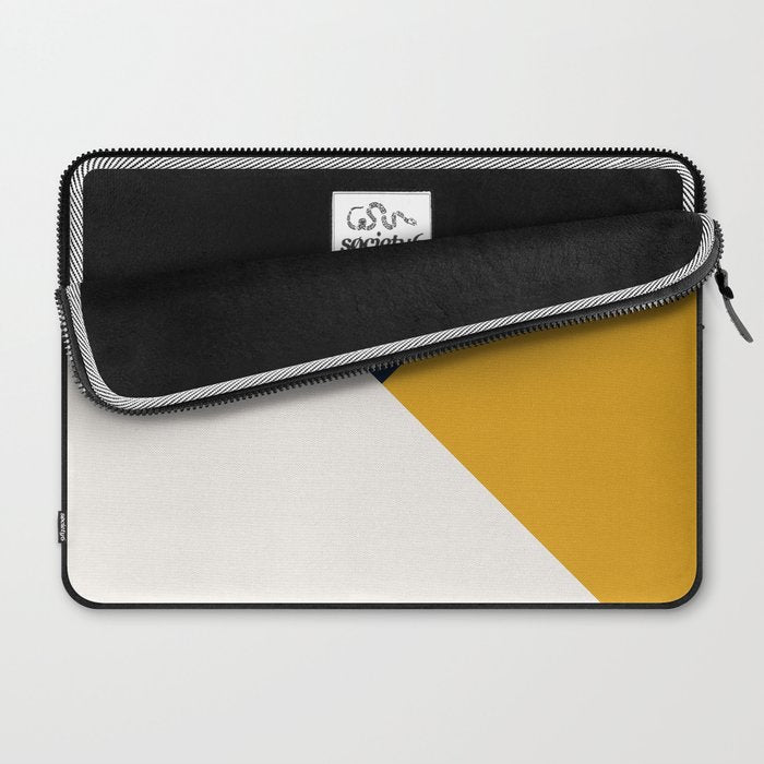 Tricolor Geometry Navy Yellow Laptop Sleeve Gallery Image 2