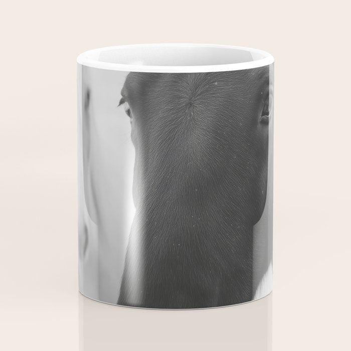 Horses in the Snow - Black and White Winter Photography Print Coffee Mug Gallery Image 4