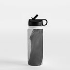 Horses in the Snow - Black and White Winter Photography Print Water Bottle Gallery Image 1