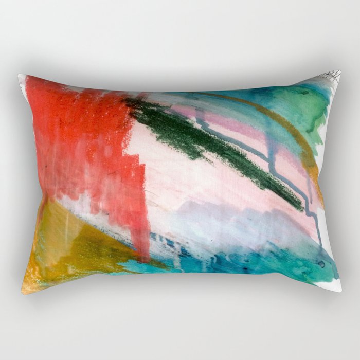 Happiness - a bright abstract piece Rectangular Pillow Gallery Image 1