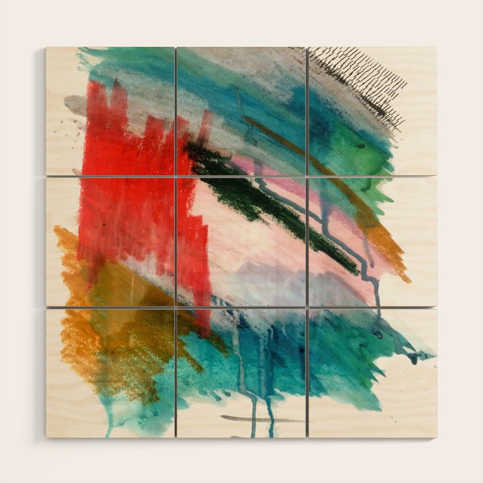 Happiness - a bright abstract piece Wood Wall Art Gallery Image 1