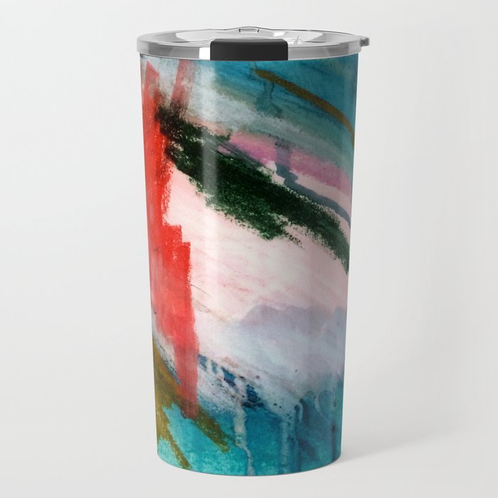 Happiness - a bright abstract piece Travel Mug Gallery Image 1
