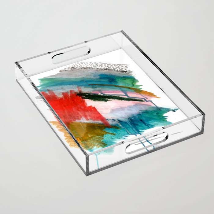 Happiness - a bright abstract piece Acrylic Tray Gallery Image 1