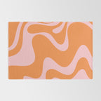 Retro Liquid Swirl Abstract 2 in Pastel Pink and Light Orange Rug Gallery Image 2