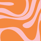 Retro Liquid Swirl Abstract 2 in Pastel Pink and Light Orange Coffee Mug Gallery Image 2