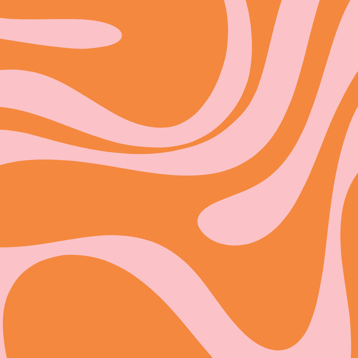 Retro Liquid Swirl Abstract 2 in Pastel Pink and Light Orange Coffee Mug Gallery Image 2