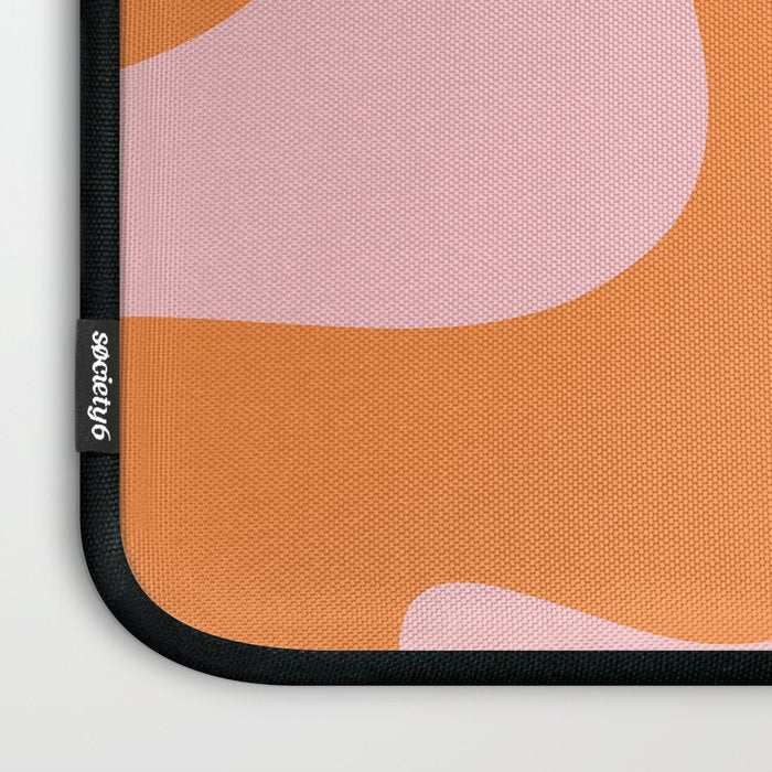 Retro Liquid Swirl Abstract 2 in Pastel Pink and Light Orange Laptop Sleeve Gallery Image 3