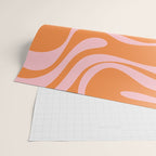 Retro Liquid Swirl Abstract 2 in Pastel Pink and Light Orange Wrapping Paper Gallery Image 2