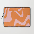 Retro Liquid Swirl Abstract 2 in Pastel Pink and Light Orange Laptop Sleeve Gallery Image 1
