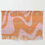 Retro Liquid Swirl Abstract 2 in Pastel Pink and Light Orange Wall Hanging Gallery Image 1