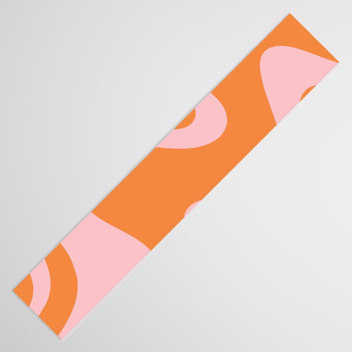 Retro Liquid Swirl Abstract 2 in Pastel Pink and Light Orange Table Runner Gallery Image 3