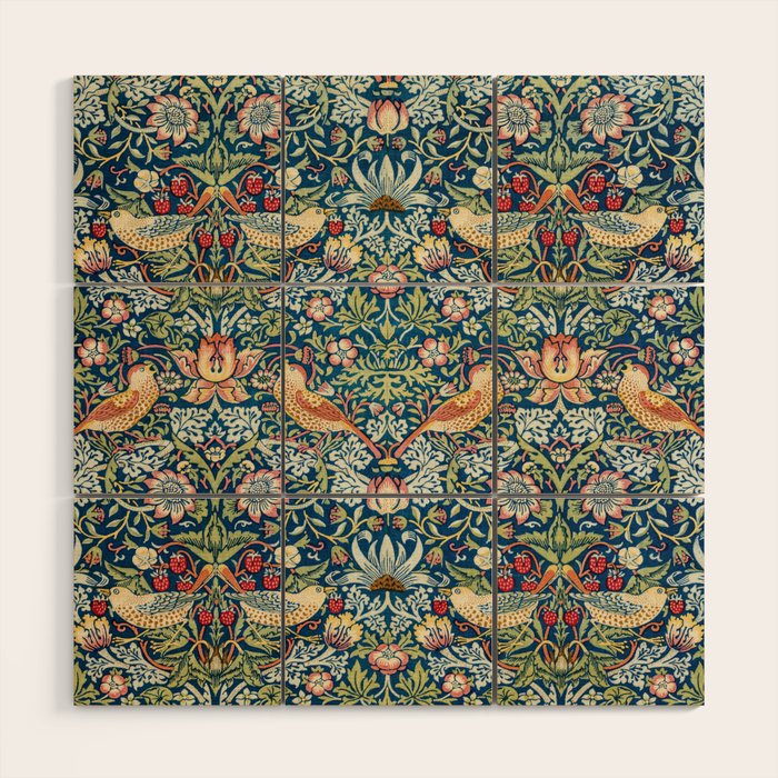 William Morris  Strawberry Thief Wood Wall Art Gallery Image 1