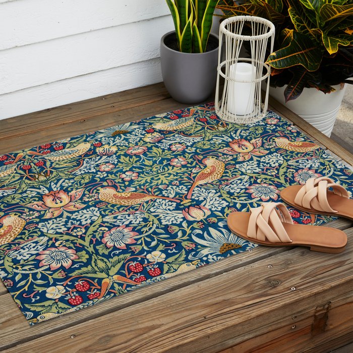 William Morris  Strawberry Thief Outdoor Rug Gallery Image 2
