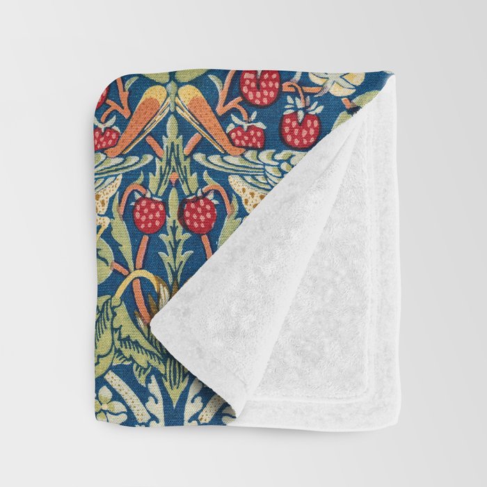 William Morris  Strawberry Thief Throw Blanket Gallery Image 3