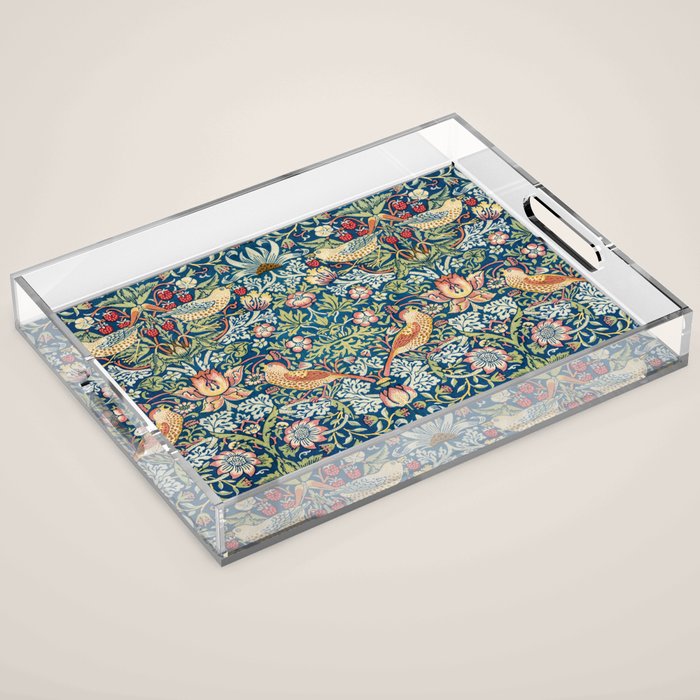 William Morris  Strawberry Thief Acrylic Tray Gallery Image 1