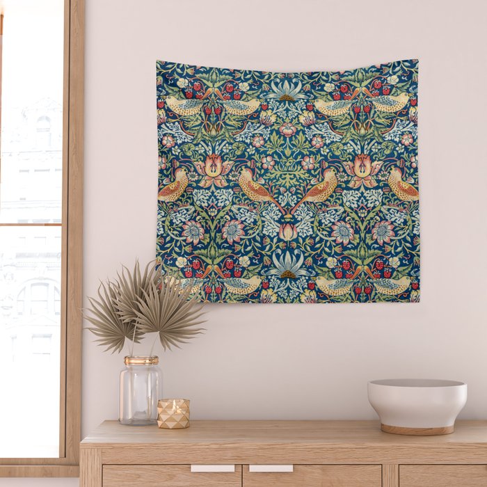 William Morris  Strawberry Thief Wall Tapestry Gallery Image 2