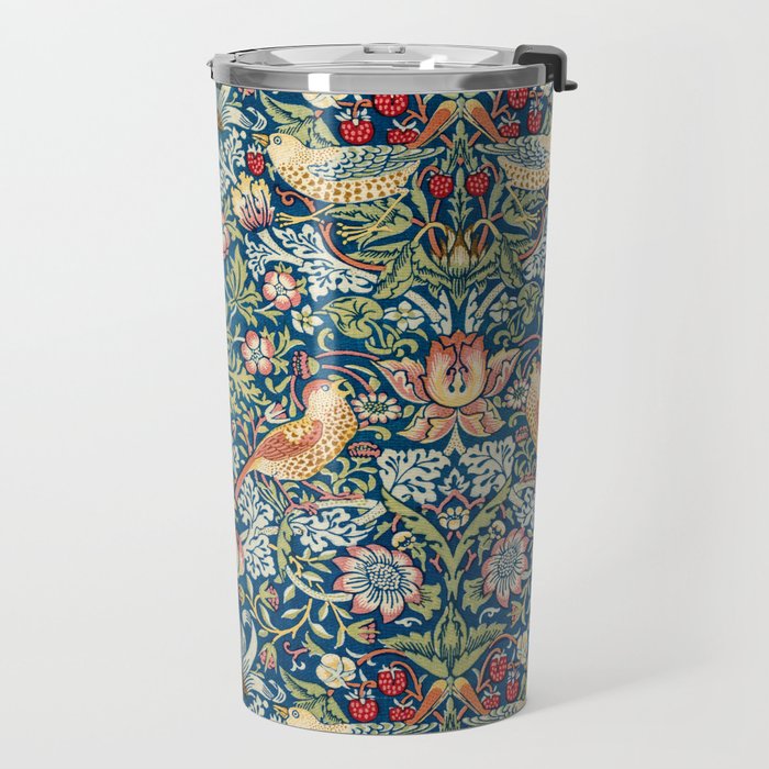 William Morris  Strawberry Thief Travel Mug Gallery Image 2