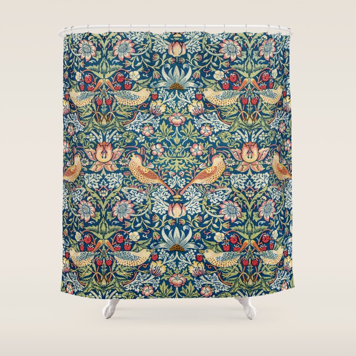 William Morris  Strawberry Thief Shower Curtain Gallery Image 1
