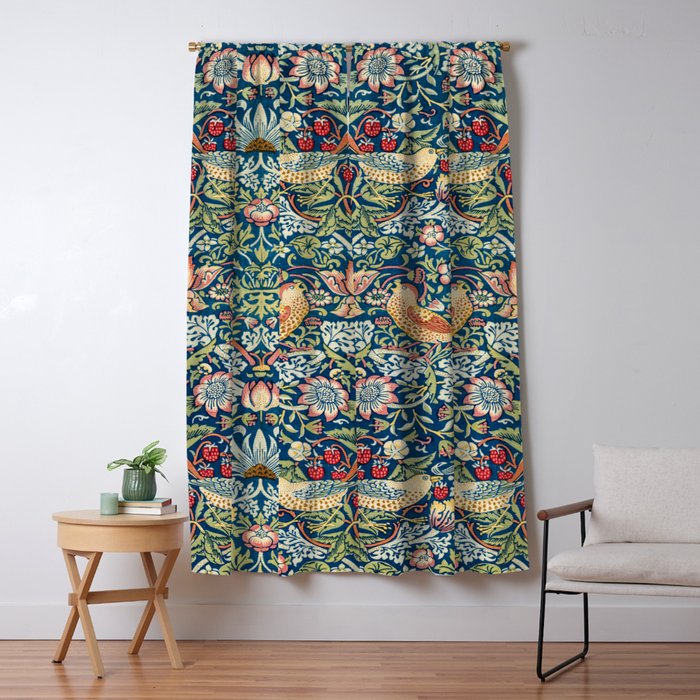 William Morris  Strawberry Thief Window Curtain