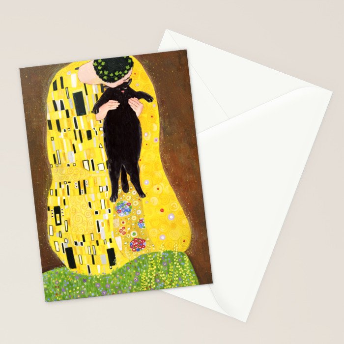 Kiss (black) Stationery Card Gallery Image 2