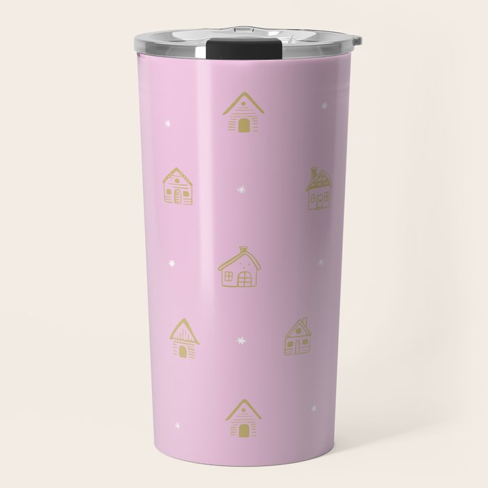 Christmas gingerbread house doodle pattern  Travel Mug Gallery Image 1