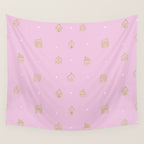 Christmas gingerbread house doodle pattern  Wall Tapestry Gallery Image 4