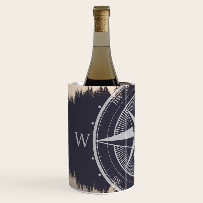 Wooded Lake Reflection Compass Wine Chiller Gallery Image 2