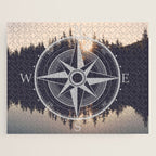 Wooded Lake Reflection Compass Jigsaw Puzzle Gallery Image 1