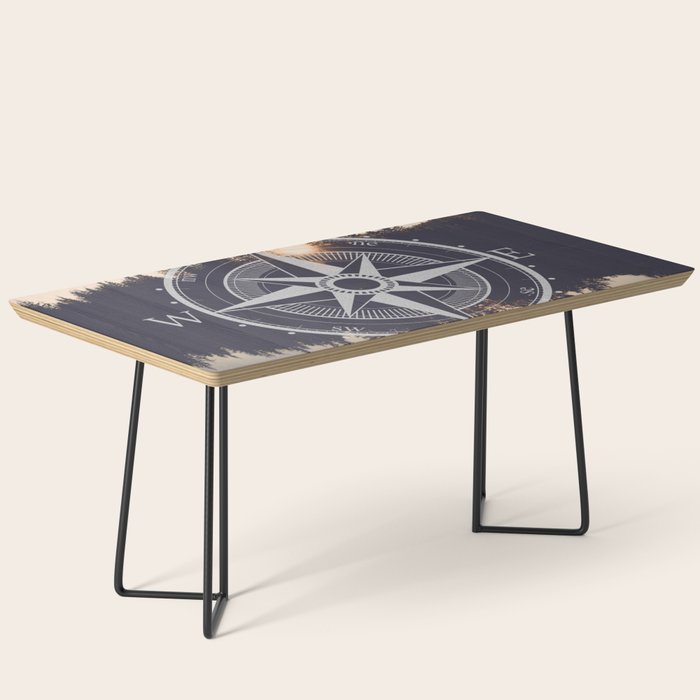 Wooded Lake Reflection Compass Coffee Table Gallery Image 1