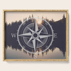 Wooded Lake Reflection Compass Serving Tray Gallery Image 1