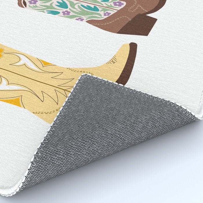 Cowboy Boots Illustration (Bright Palette) Rug Gallery Image 4