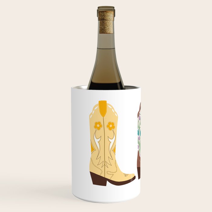 Cowboy Boots Illustration (Bright Palette) Wine Chiller Gallery Image 2