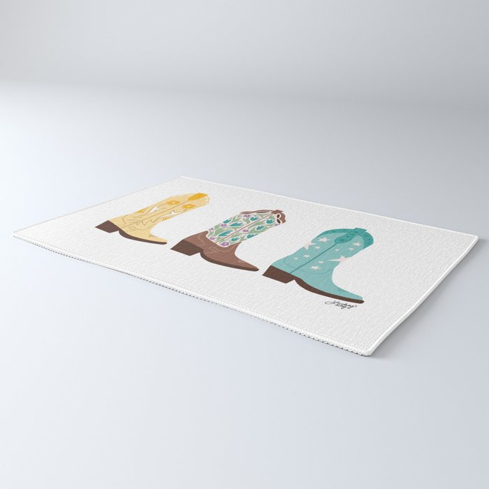 Cowboy Boots Illustration (Bright Palette) Rug Gallery Image 3