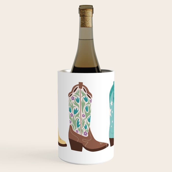 Cowboy Boots Illustration (Bright Palette) Wine Chiller Gallery Image 1