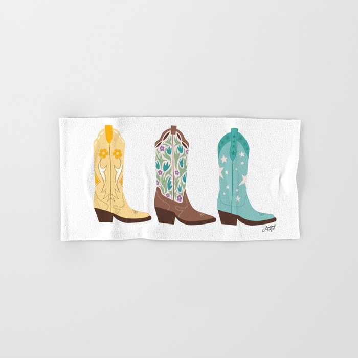 Cowboy Boots Illustration (Bright Palette) Bath Towel Gallery Image 1