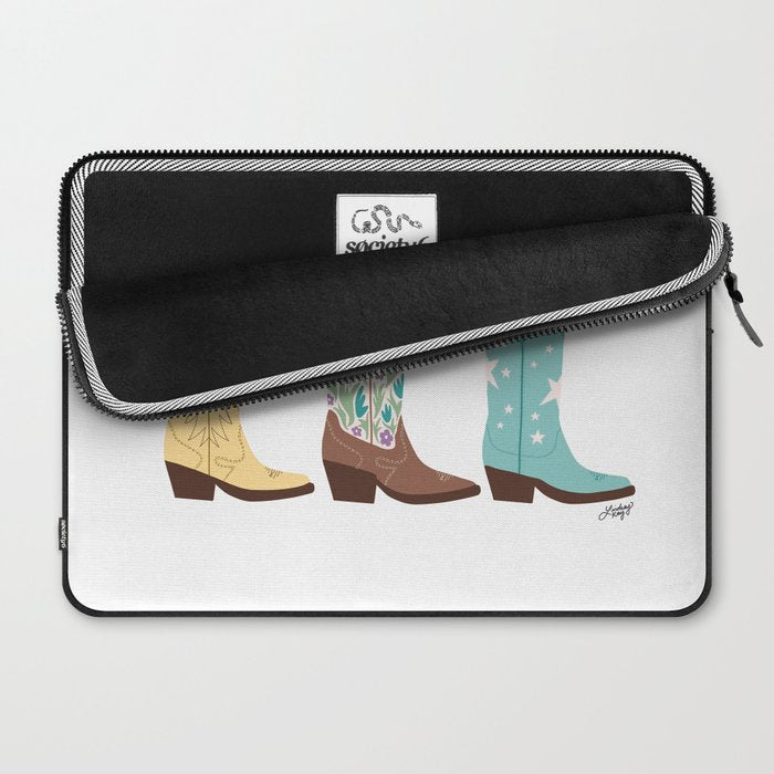 Cowboy Boots Illustration (Bright Palette) Laptop Sleeve Gallery Image 2