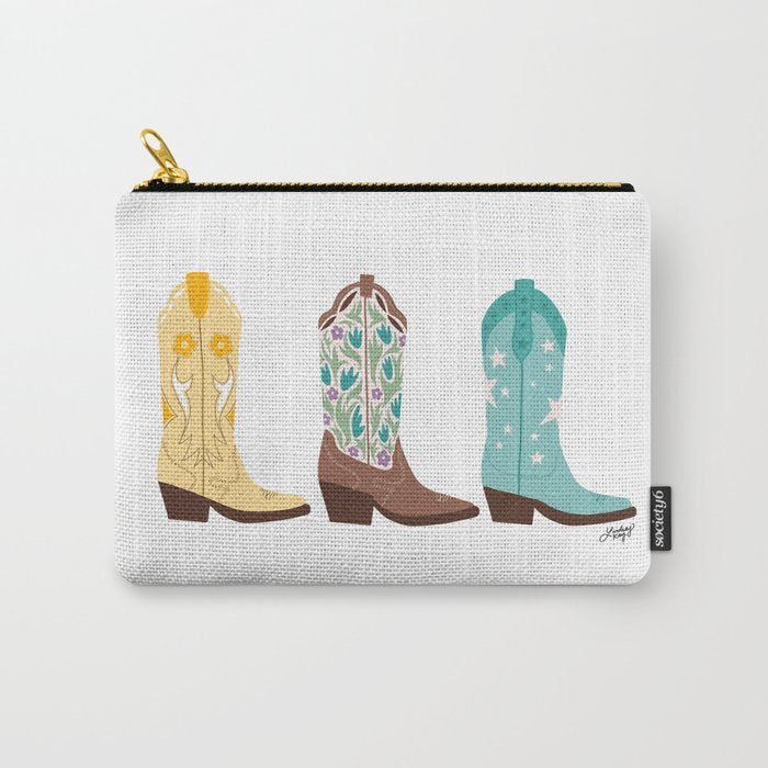 Cowboy Boots Illustration (Bright Palette) Carry All Pouch Gallery Image 1