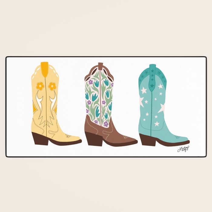 Cowboy Boots Illustration (Bright Palette) Desk Mat Gallery Image 3