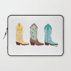 Cowboy Boots Illustration (Bright Palette) Laptop Sleeve Gallery Image 1