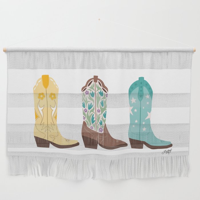 Cowboy Boots Illustration (Bright Palette) Wall Hanging Gallery Image 1