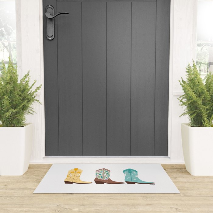 Cowboy Boots Illustration (Bright Palette) Welcome Mat Gallery Image 3