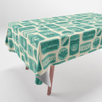 Vagabondâs Cupboard - teal and cream Tablecloth Gallery Image 1