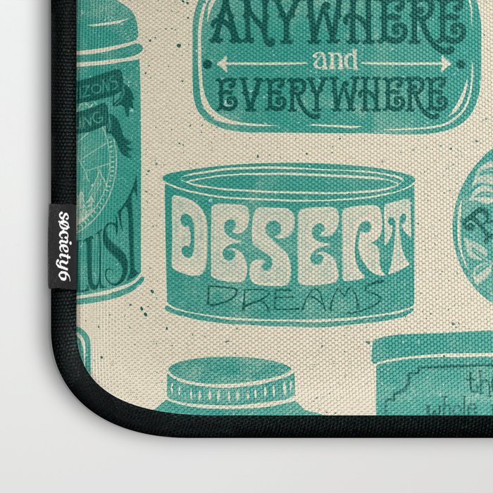 Vagabondâs Cupboard - teal and cream Laptop Sleeve Gallery Image 3