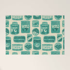 Vagabondâs Cupboard - teal and cream Welcome Mat Gallery Image 1