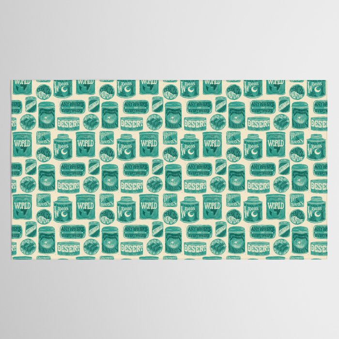 Vagabondâs Cupboard - teal and cream Tablecloth Gallery Image 2